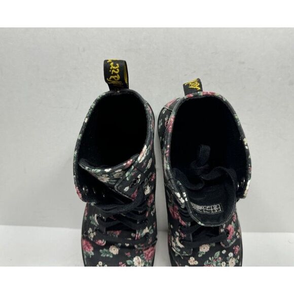 Dr. Martens Hackney Sneakers Women's Size 7 Black Floral Canvas Lace Up Shoes - Picture 8 of 8